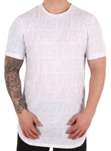Hype Tonal Sporting T-Shirt - White/Grey Medium