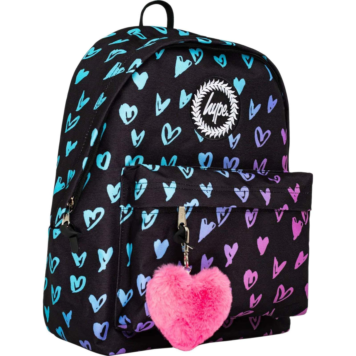 Hype Scribble Hearts Backpack - Black