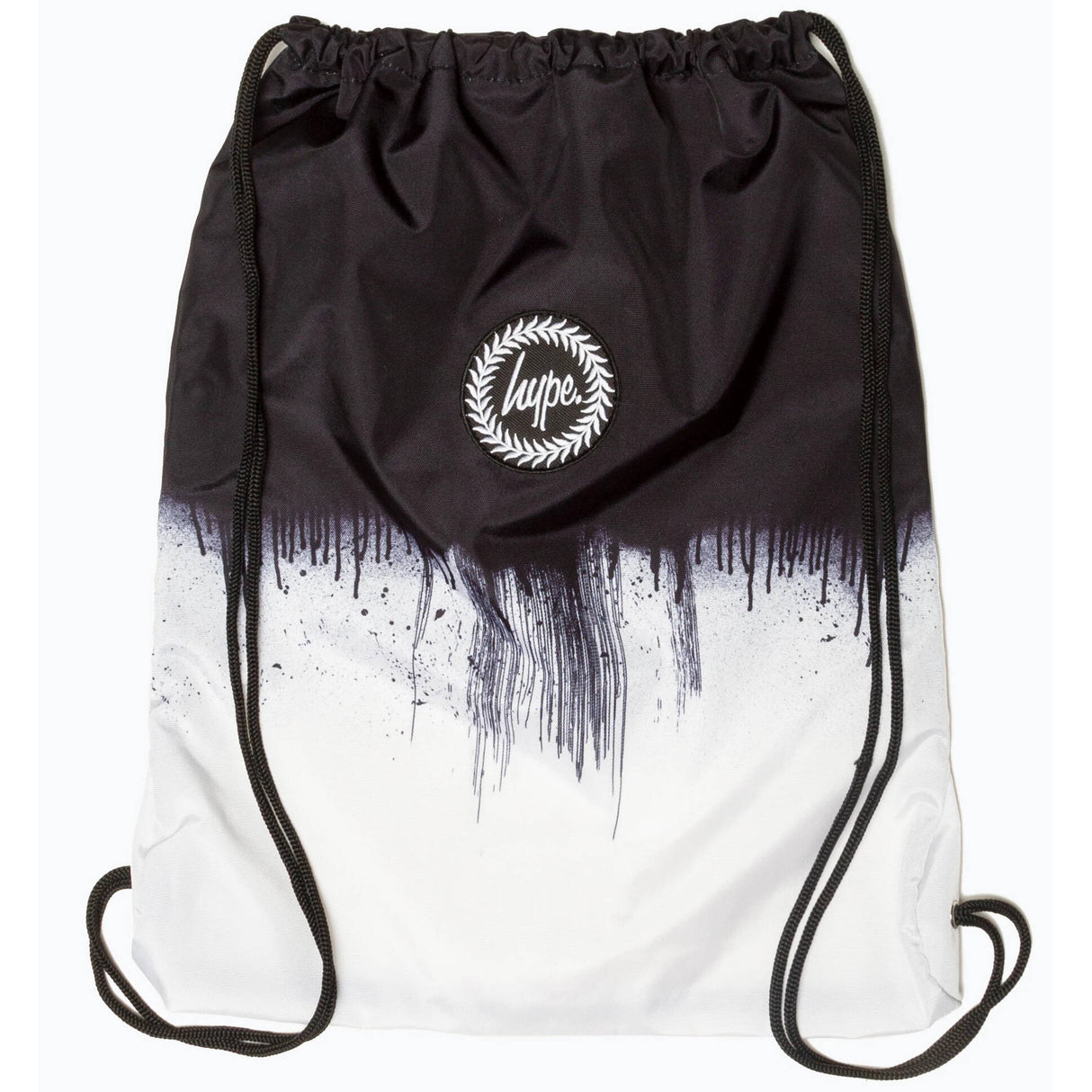 Hype Mono Drips Drawstring Bag - Black/White