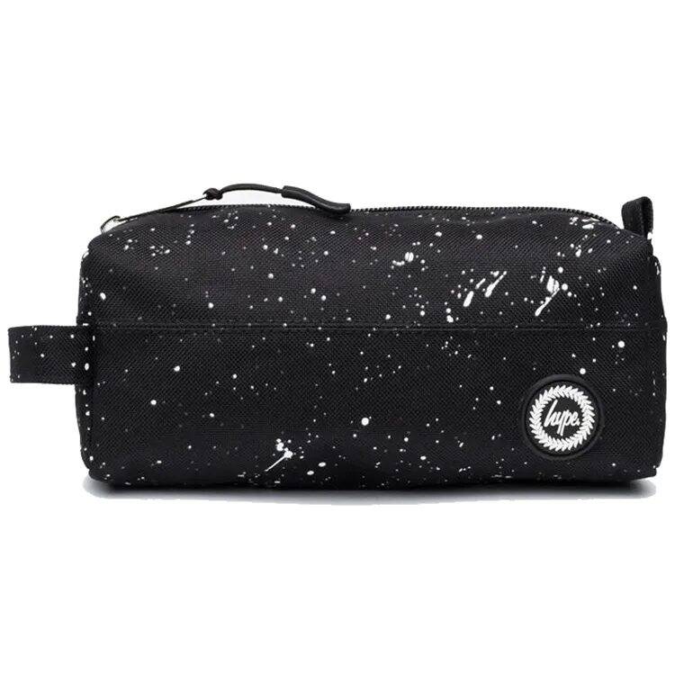 Hype Black Speckle Pencil Case - Black/White