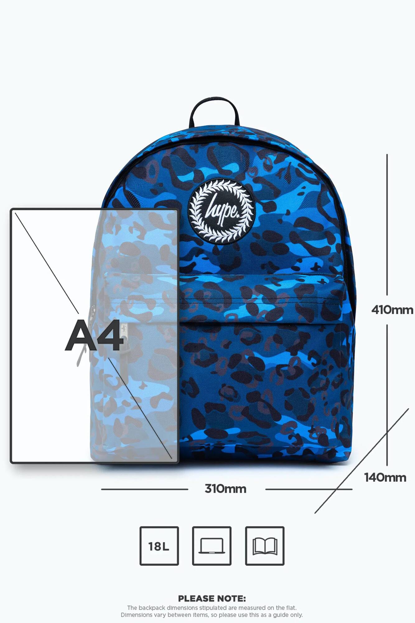 Hype Leopard Camo 18L Backpack - Blue/Black