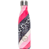 Hype Metal Water Bottle 500ml - Glitter Leopard Wave
