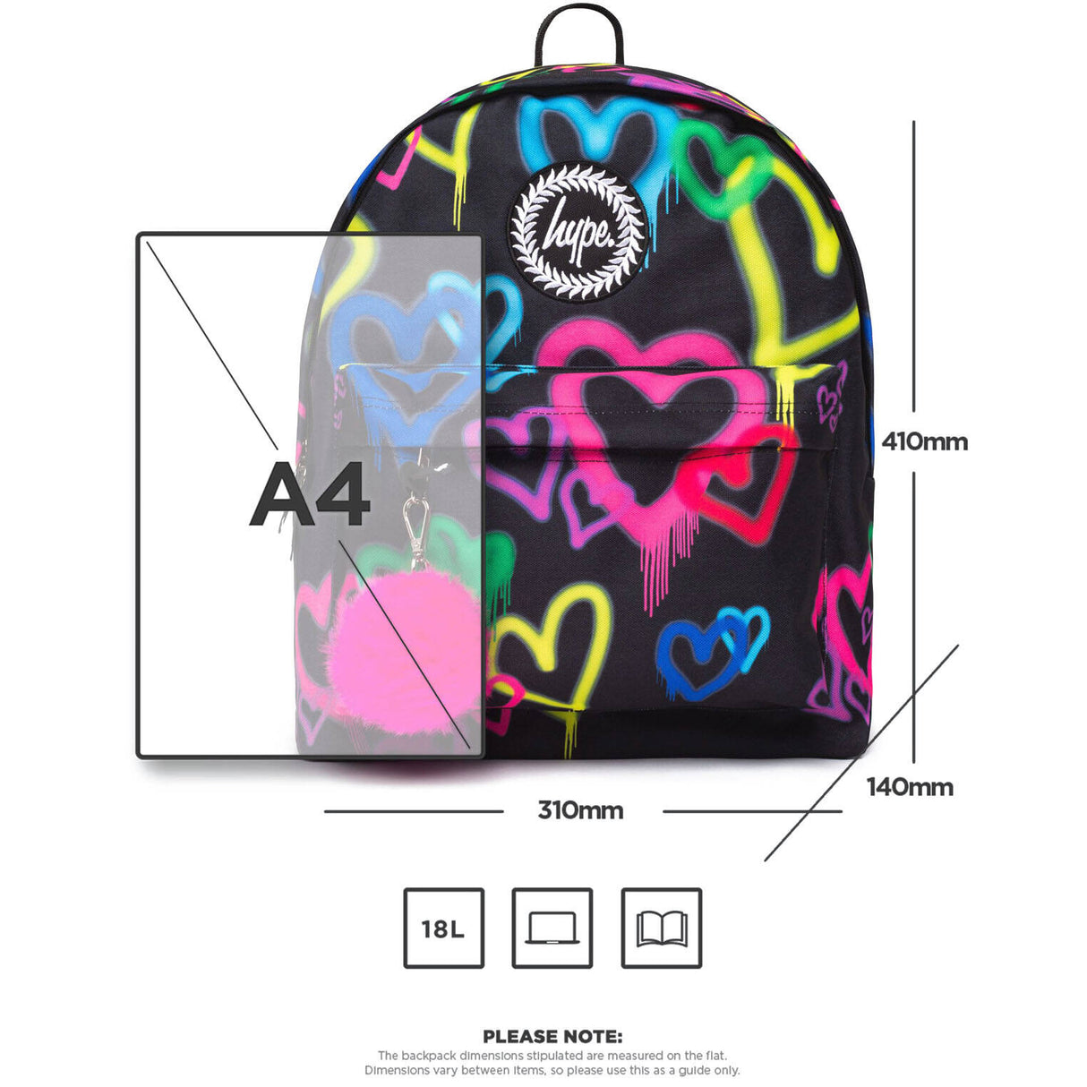 Hype Graffiti Heart Backpack - Black