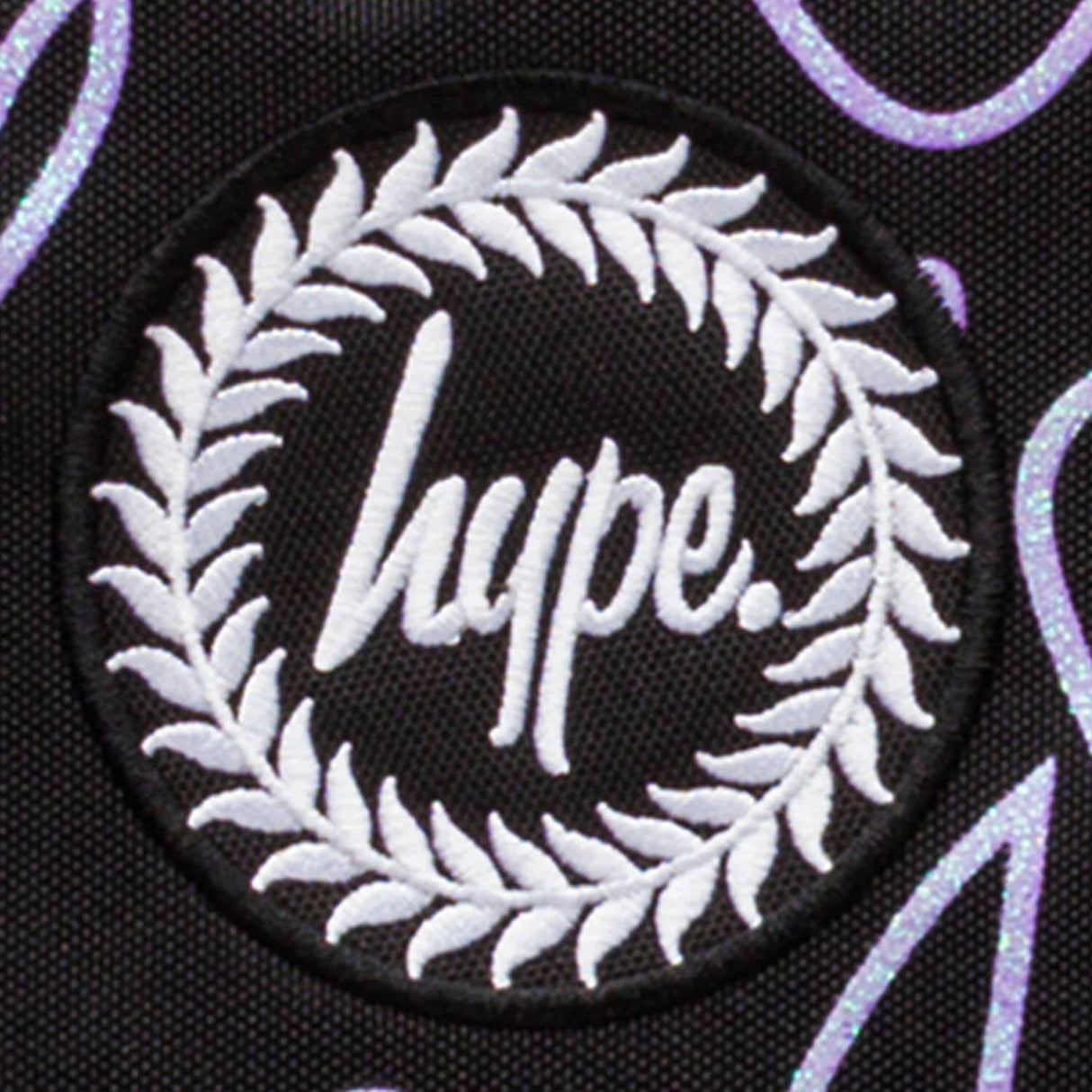 Hype Glitter Scribble Heart Backpack - Black/Purple