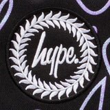 Hype Glitter Scribble Heart Backpack - Black/Purple