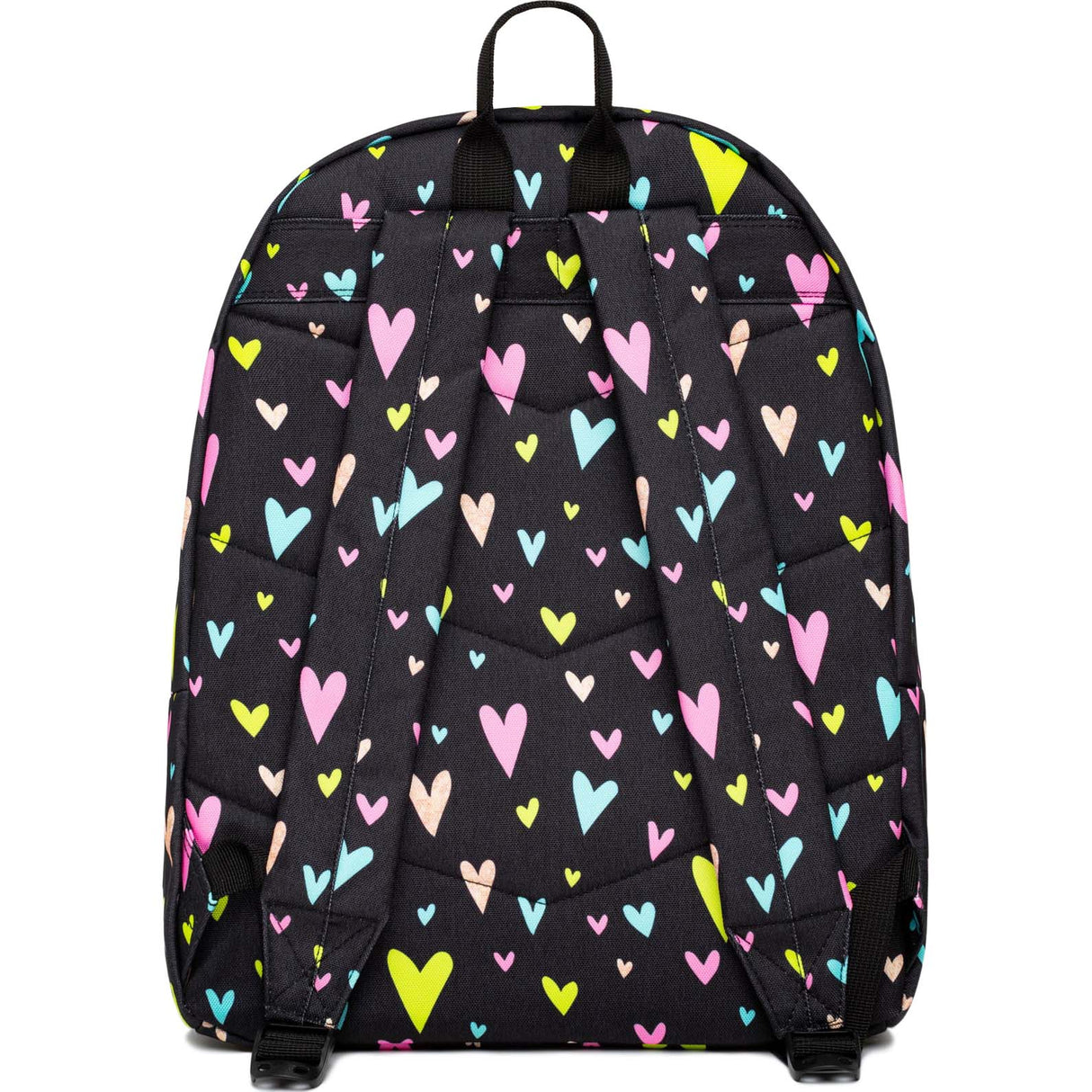 Hype Heart Gold Glitter Overlay Backpack - Black/Multi