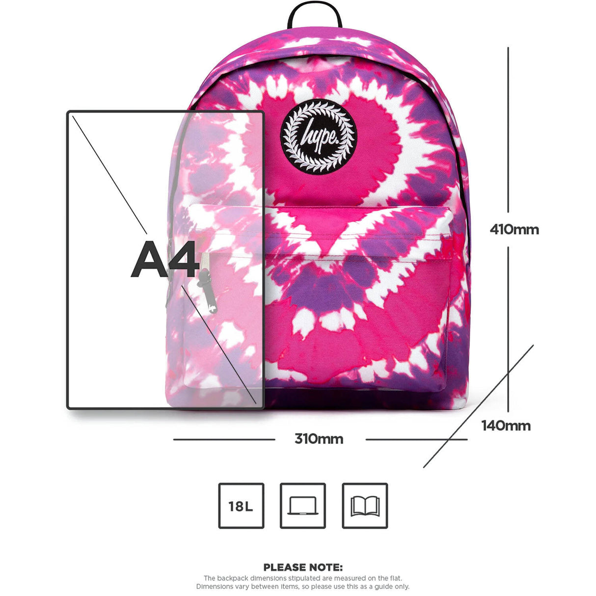 Hype Heart Hippy Backpack - Pink/Tie Dye