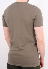 Hype Three Logo T Shirt - Khaki/White