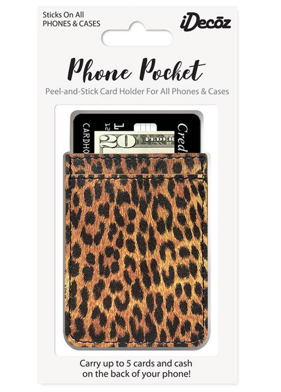 iDecoz Faux Leather Phone Pocket - Leopard Print