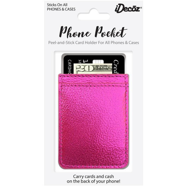 IDecoz Faux Leather Phone Pocket - Hot Pink