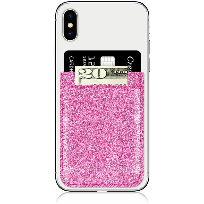 IDecoz Faux Leather Phone Pocket - Pink Glitter
