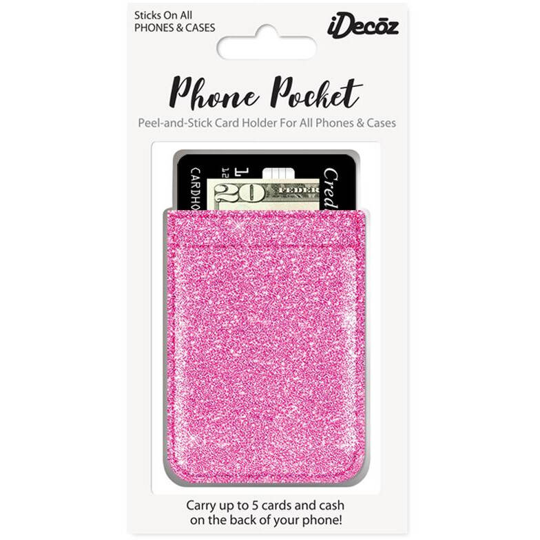 IDecoz Faux Leather Phone Pocket - Pink Glitter