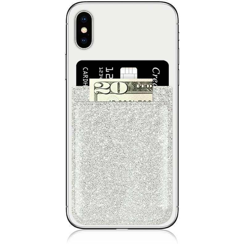 IDecoz Faux Leather Phone Pocket - Silver Glitter