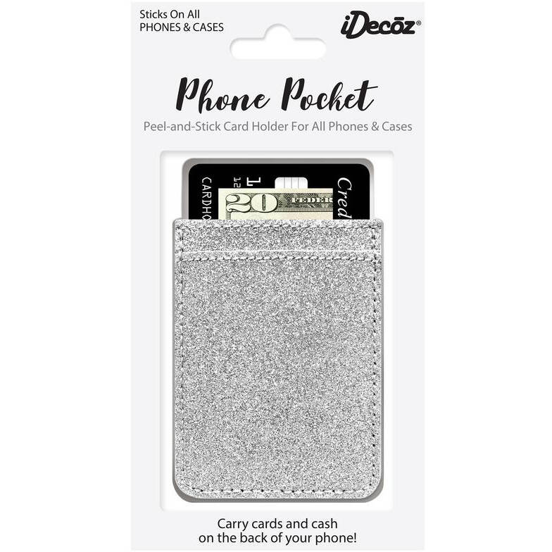 IDecoz Faux Leather Phone Pocket - Silver Glitter