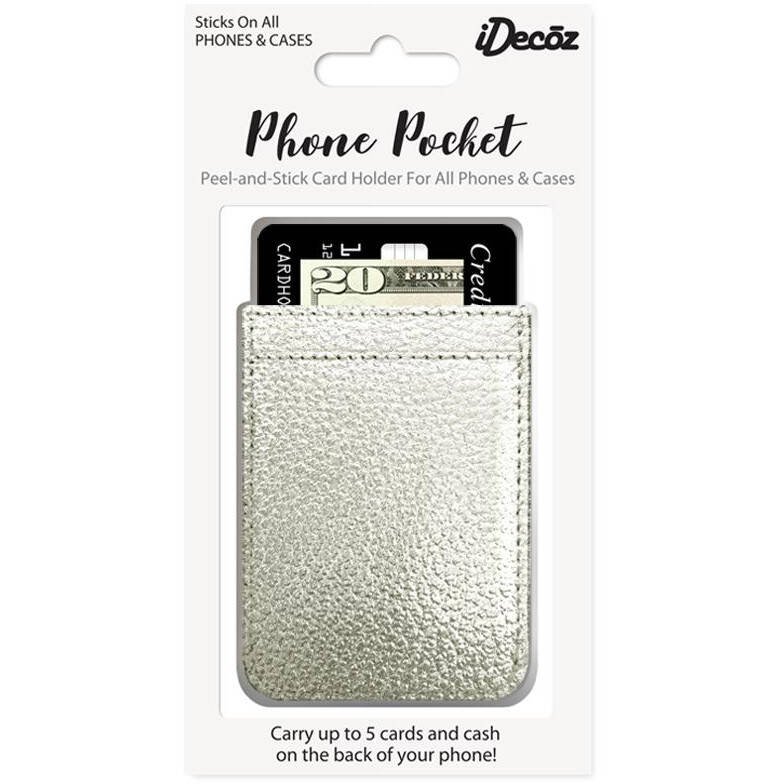 IDecoz Faux Leather Phone Pocket - Silver