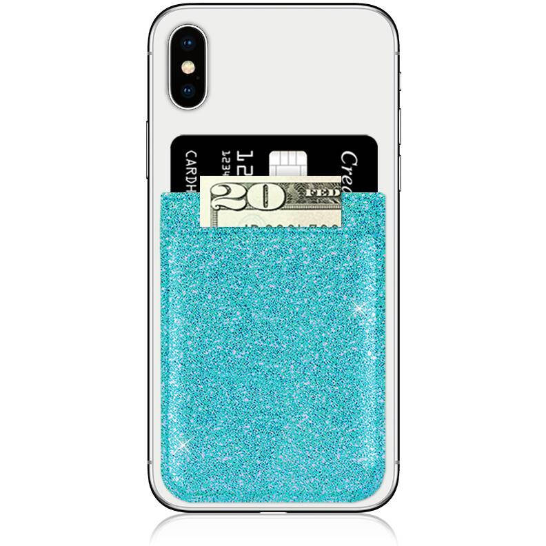 IDecoz Faux Leather Phone Pocket - Turquoise Glitter