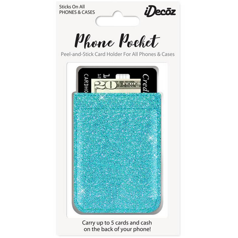 IDecoz Faux Leather Phone Pocket - Turquoise Glitter