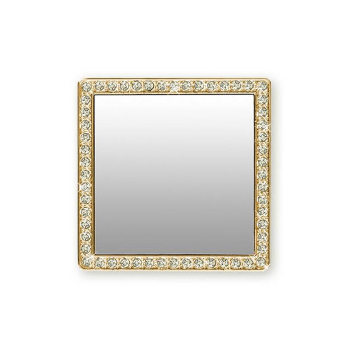 IDecoz Square Phone Mirror - Gold Crystals