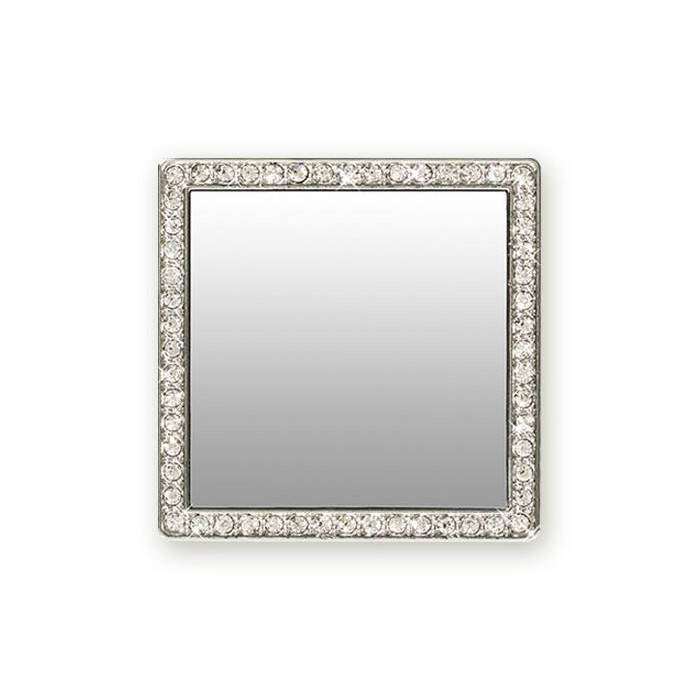 IDecoz Square Phone Mirror - Silver Crystals
