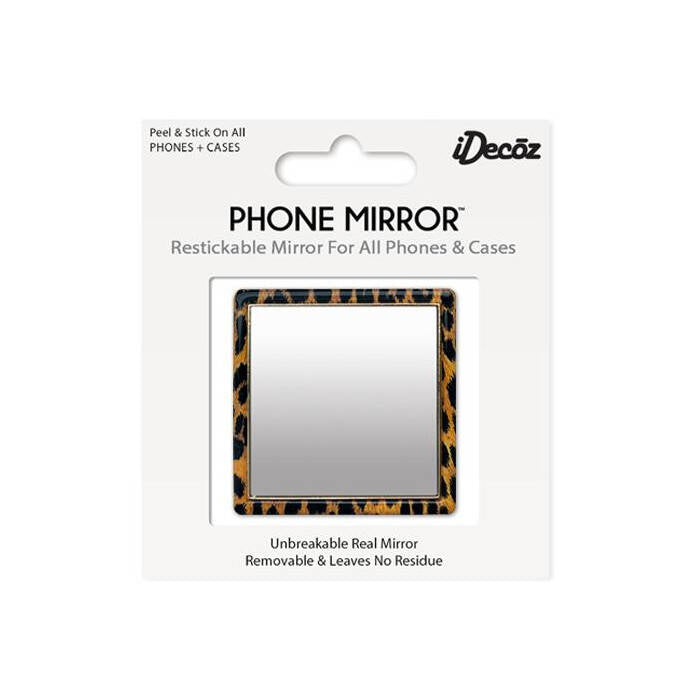 iDecoz Square Phone Mirror - Leopard