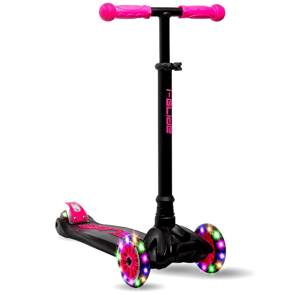 I-Glide 3-Wheel Kids Scooter - Black/Pink
