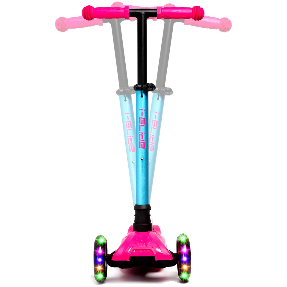 I-Glide 3-Wheel Kids Scooter - Pink/Aqua