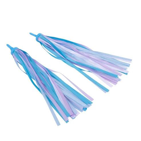 I-Glide Handlebar Ribbons - Blue/White (Pair)