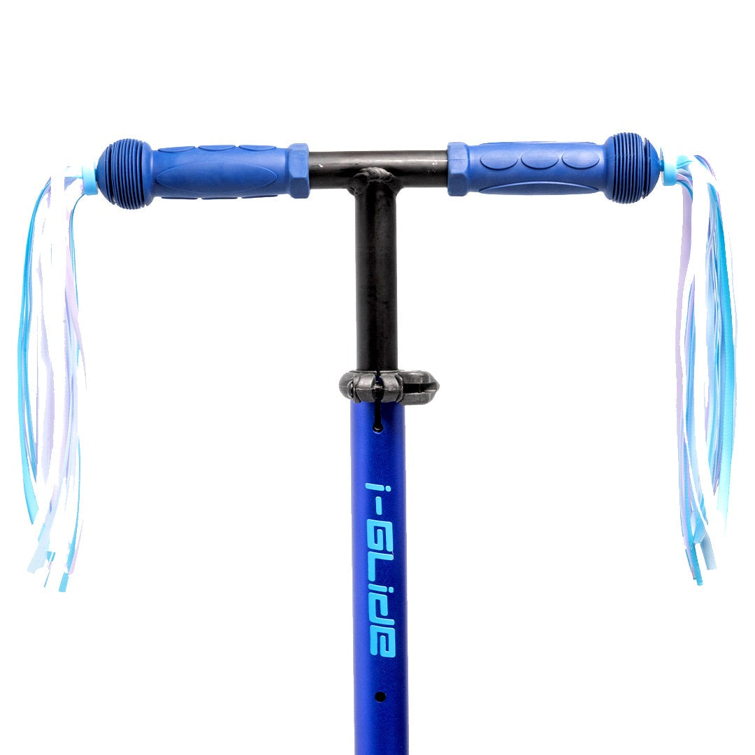 I-Glide Handlebar Ribbons - Blue/White (Pair)