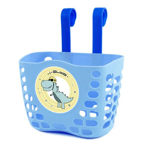 I-Glide Handlebar Basket - Blue Dinosaur