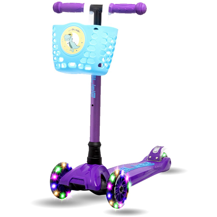 I-Glide Handlebar Basket - Blue Dinosaur