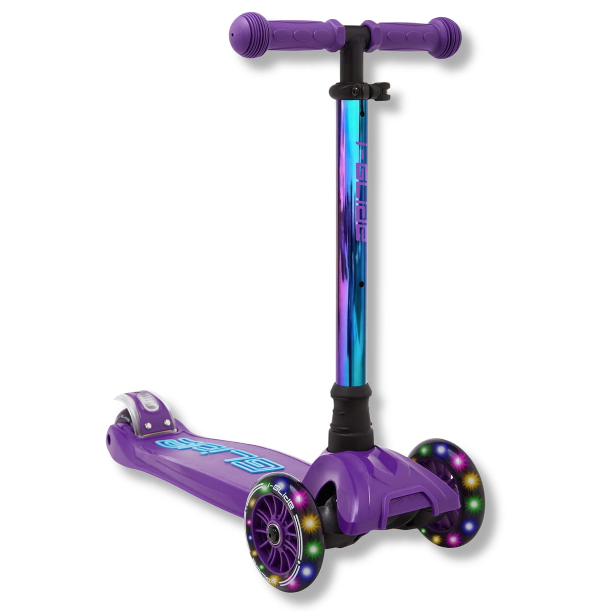 I-Glide 3-Wheel Kids Scooter - Purple/Blue/Neochrome