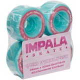 Impala Replacement Quad Roller Skate Wheels 58mm - Aqua