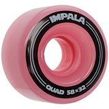 Impala Replacement Quad Roller Skate Wheels 58mm - Pink