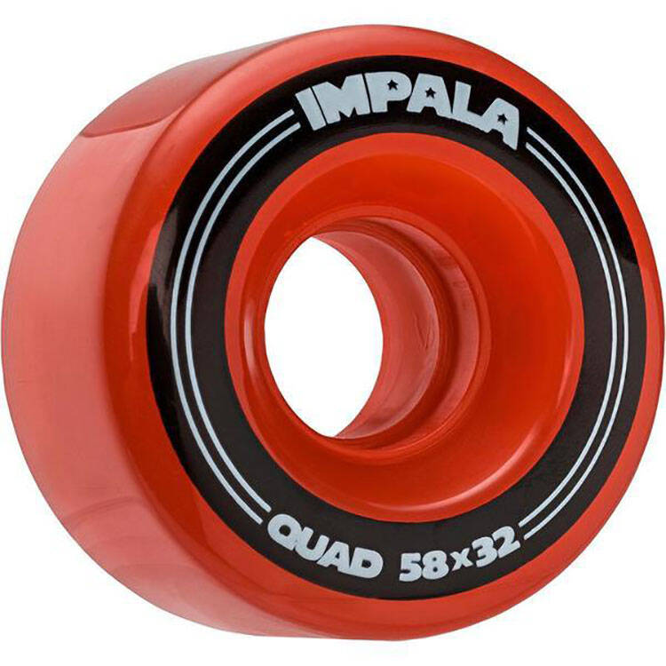 Impala Replacement Quad Roller Skate Wheels 58mm - Red