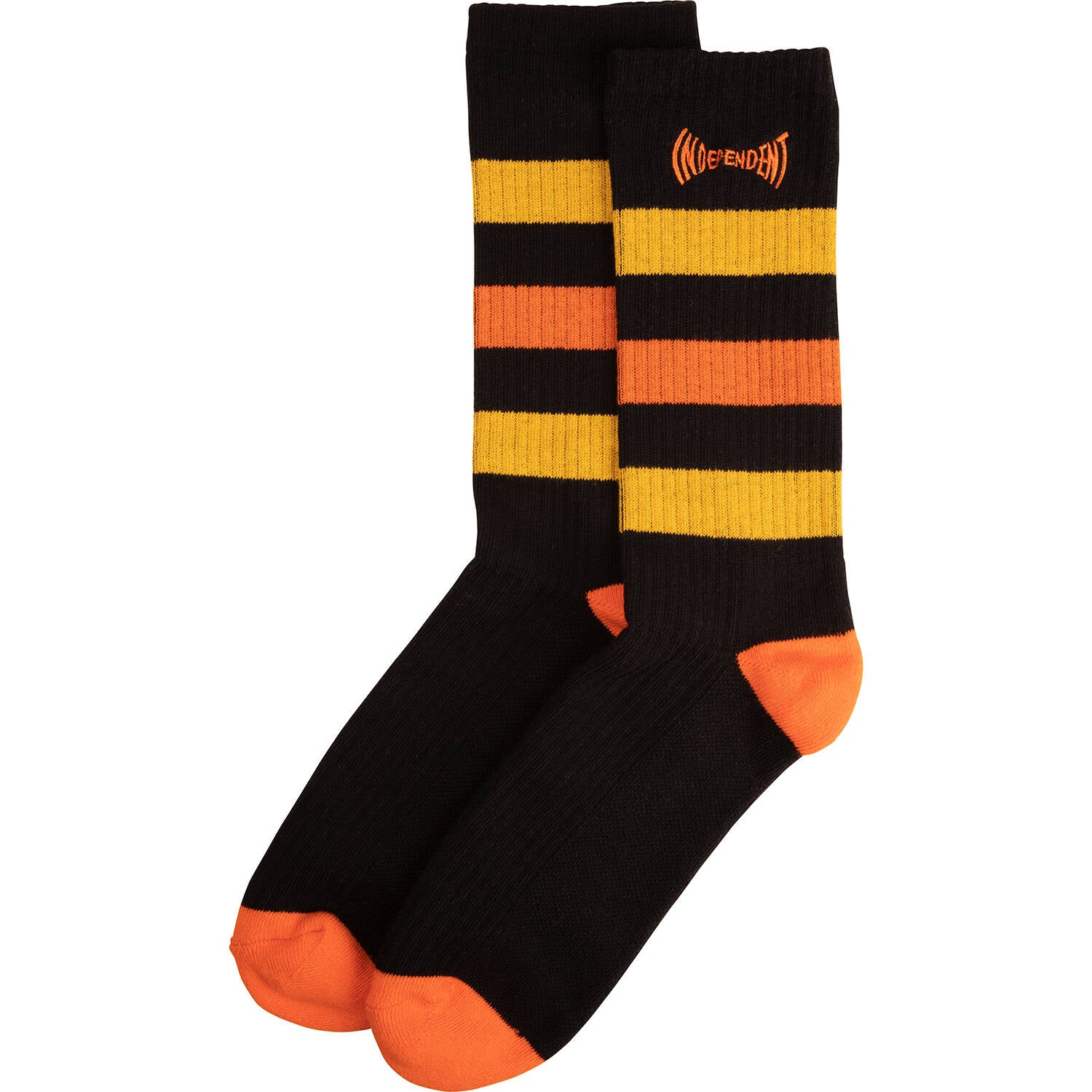 Independent Span Stripe Socks - Black/Orange