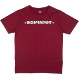 Independent Youth Bar Cross T Shirt - Maroon