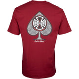 Independent CBB Cross Spade T Shirt - Maroon
