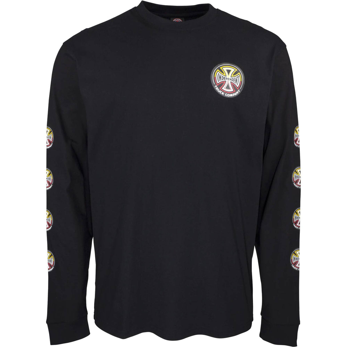 Independent Split Cross Long Sleeve T Shirt - Black