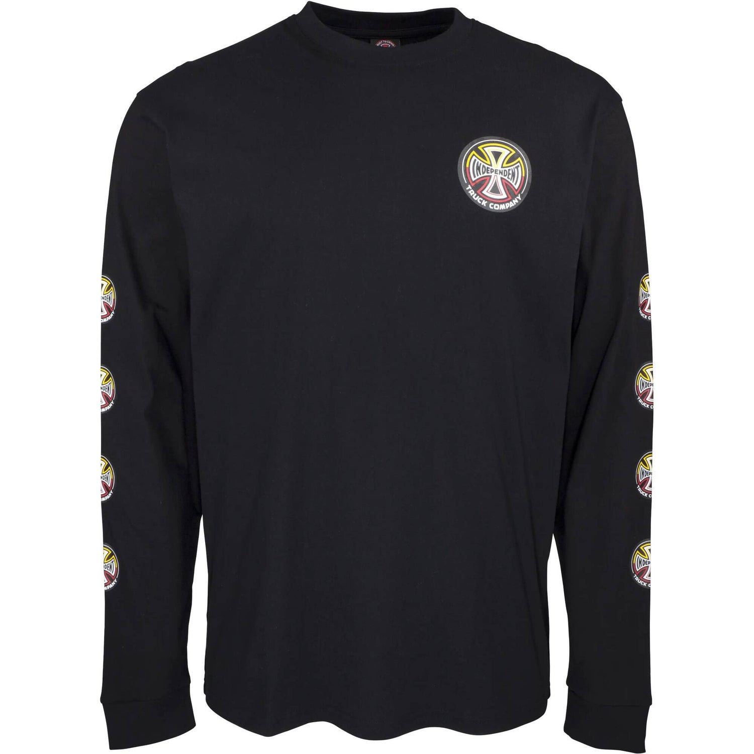 Independent Split Cross Long Sleeve T Shirt - Black