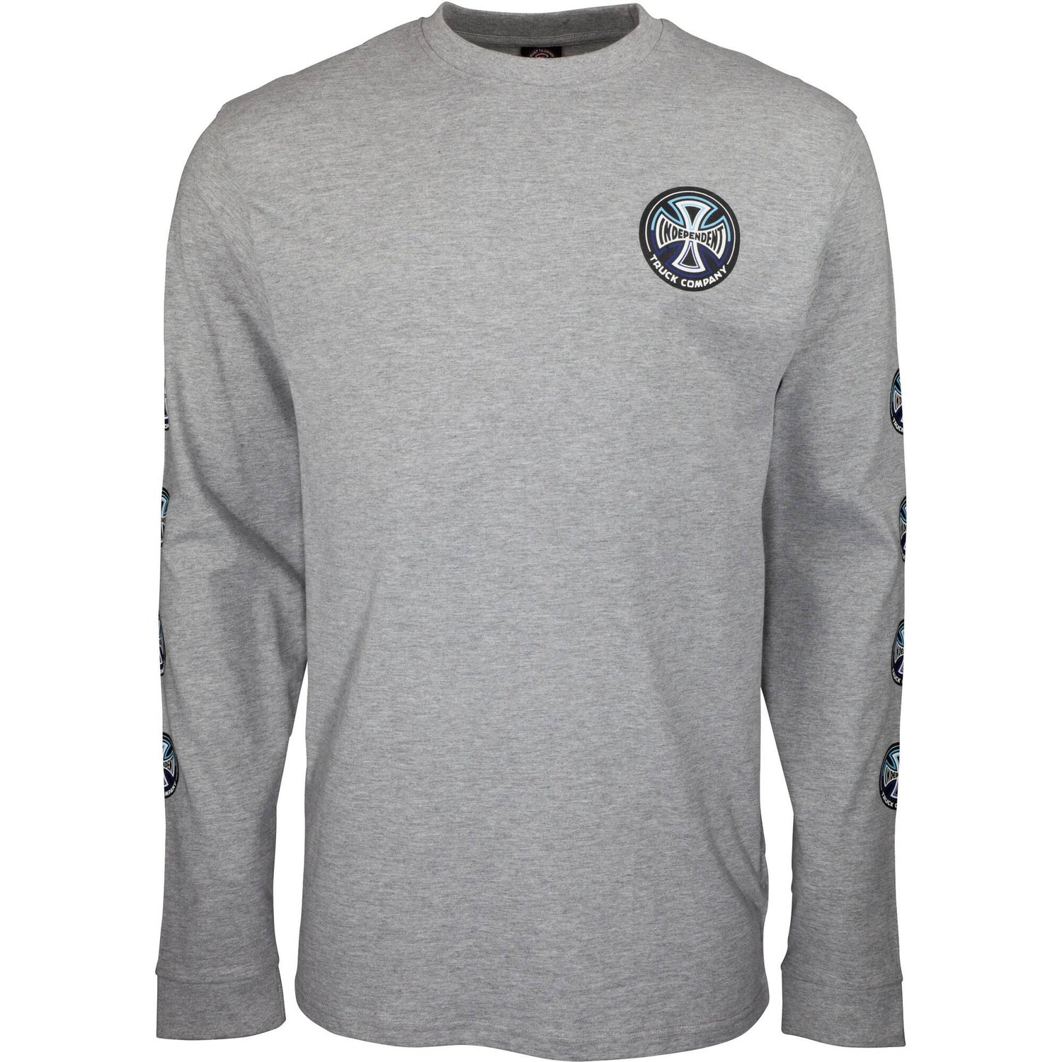 Independent Split Cross Long Sleeve T Shirt - Dark Heather