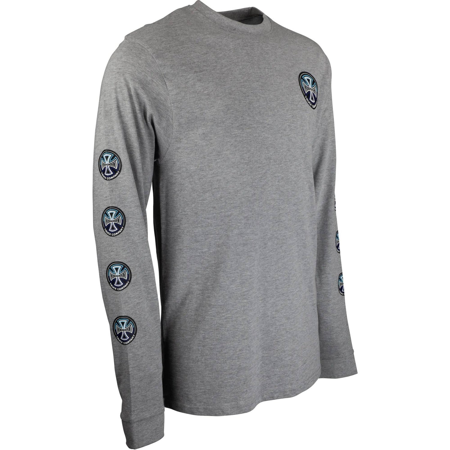 Independent Split Cross Long Sleeve T Shirt - Dark Heather