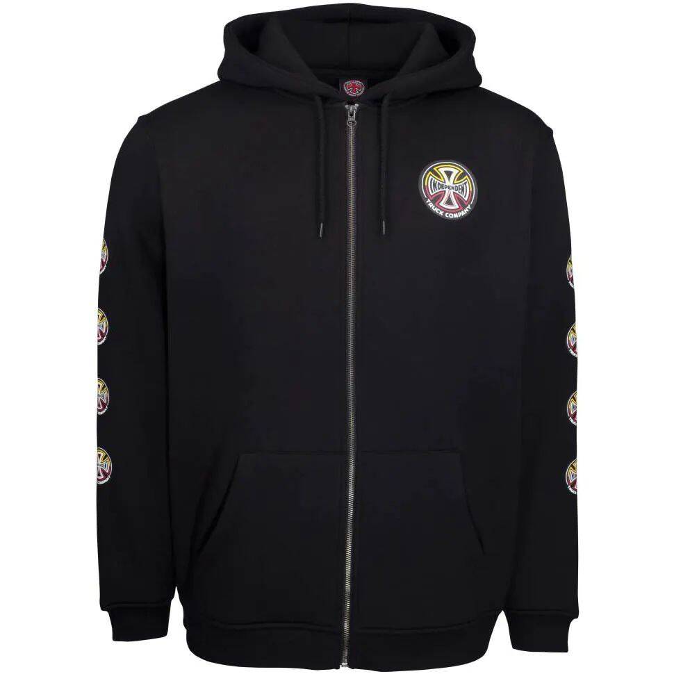 Independent Split Cross Zip Hoodie - Black