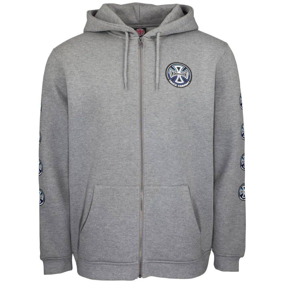 Independent Split Cross Zip Hoodie - Dark Heather