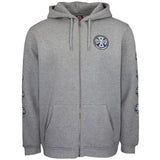 Independent Split Cross Zip Hoodie - Dark Heather MED