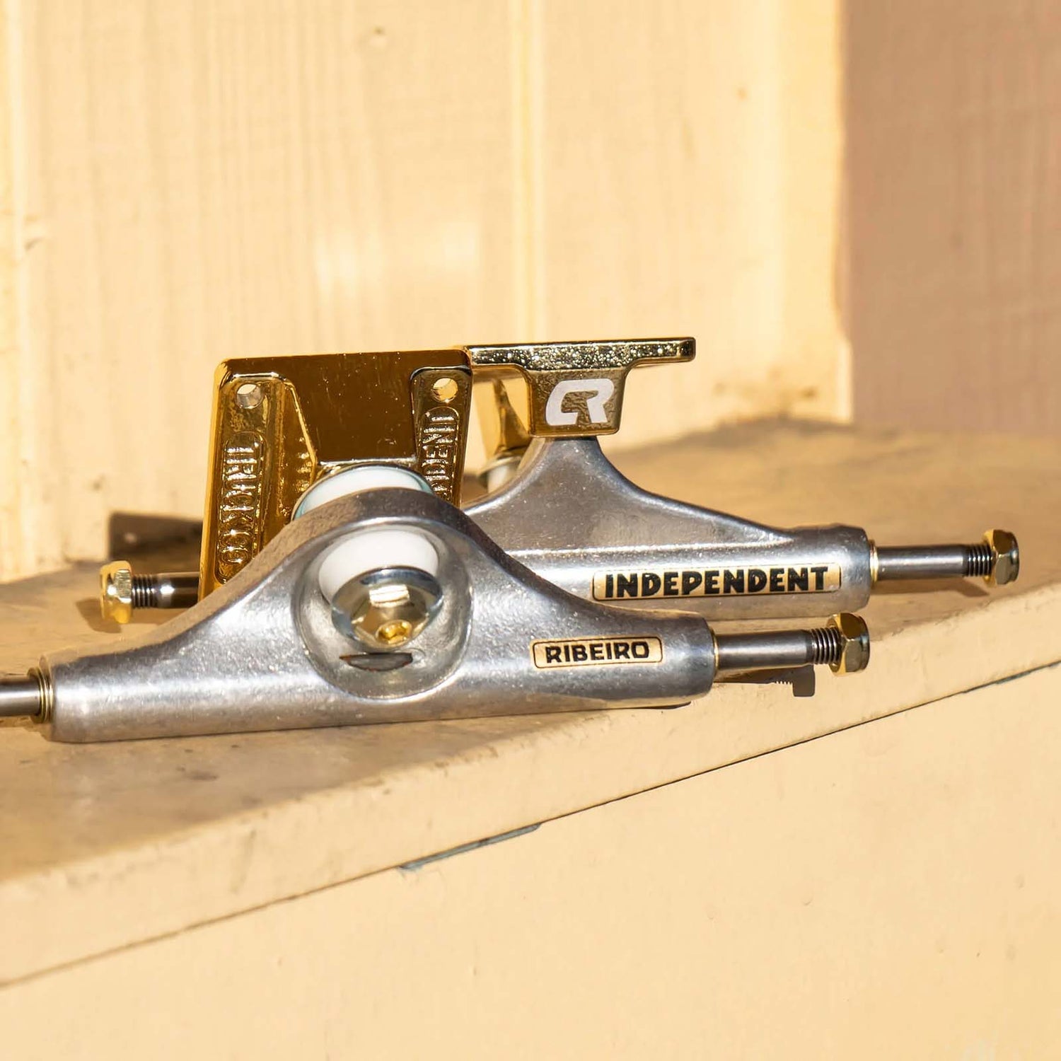 Independent Stage 11 x Carlos Ribeiro Skateboard Trucks - Silver/Gold 139mm