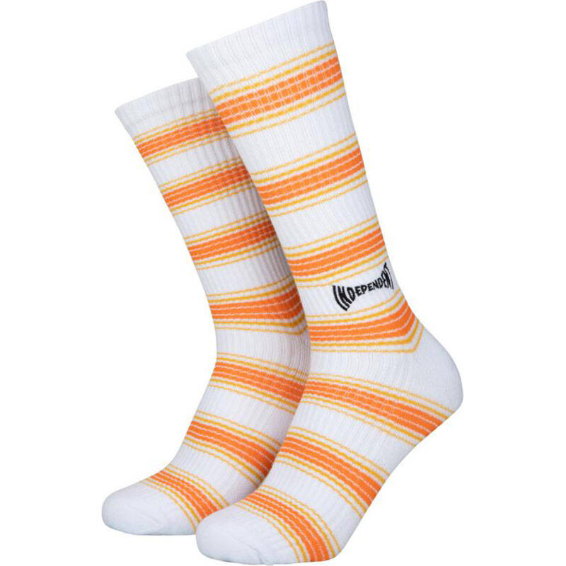 Independent Span Pin Stripe Socks - White