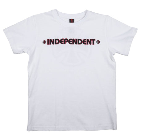 Independent Bar Cross Kids T-Shirt - White Yth SML
