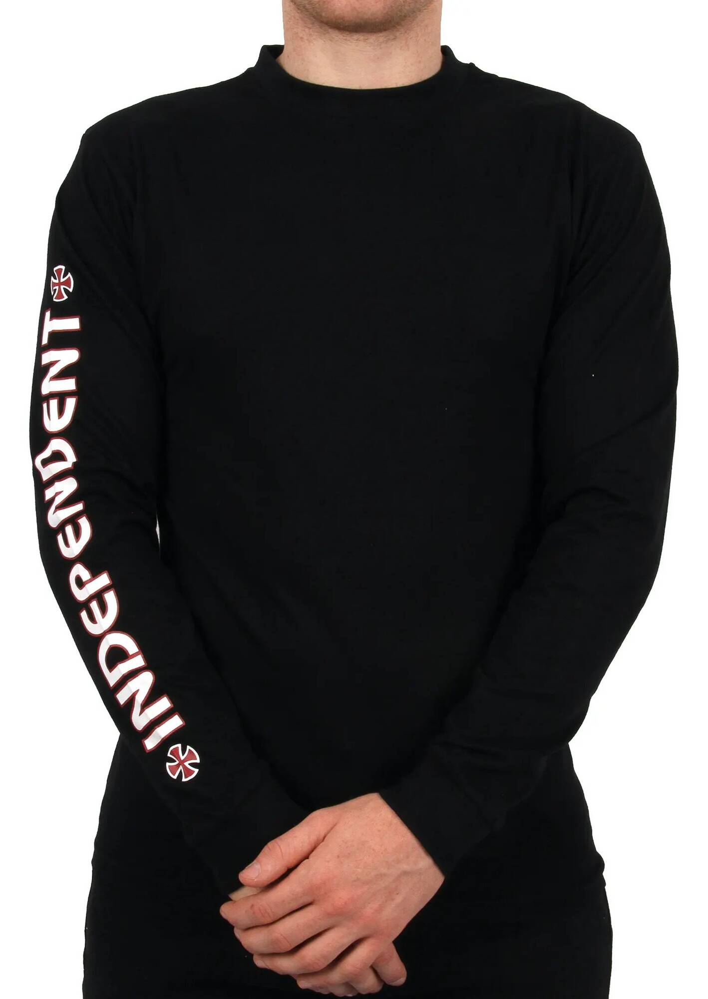 Independent Bar Cross Long Sleeve T Shirt - Black
