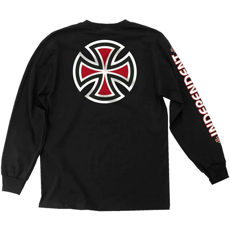 Independent Bar Cross Long Sleeve T Shirt - Black