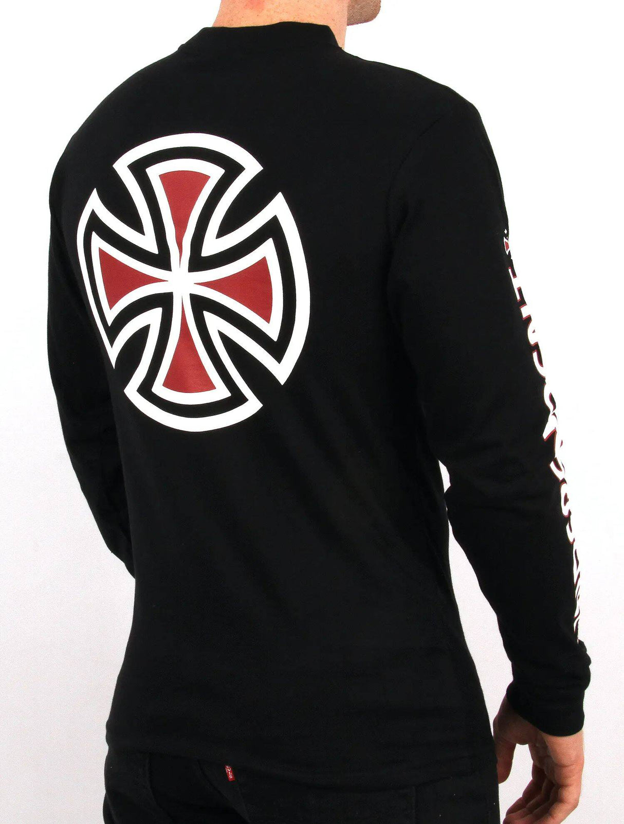 Independent Bar Cross Long Sleeve T Shirt - Black